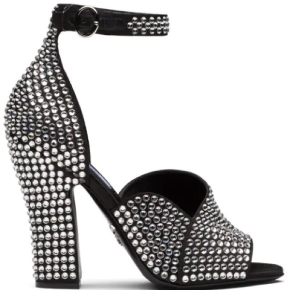 Prada crystal embellished heels 39.5 worn once - Picture 1 of 6